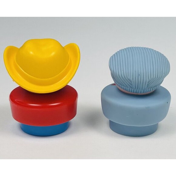 VTG 1990s FISHER PRICE Little People Figures Cowboy & Conductor Engineer EUC - Picture 3 of 5